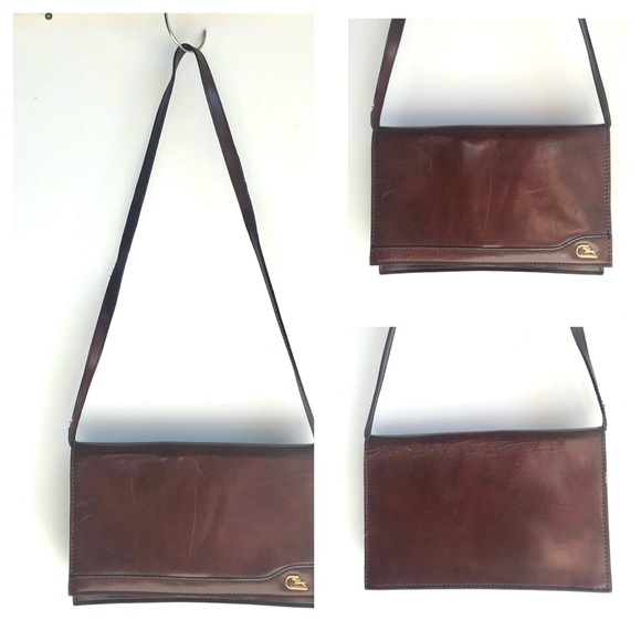 Vintage Cristian Brown Italian Leather Shoulder Bag - Picture 8 of 8